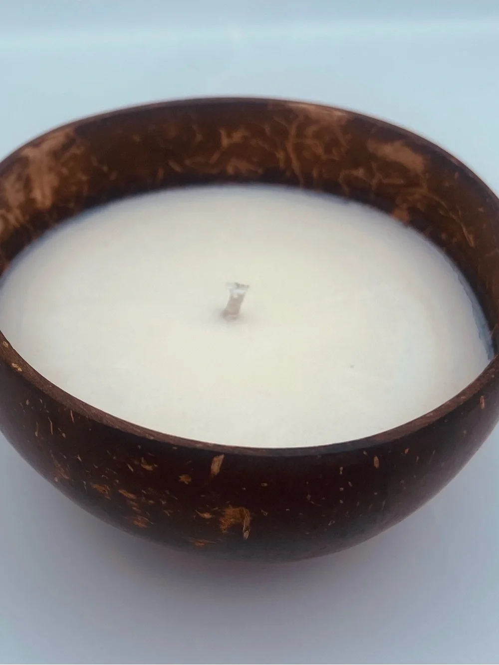 Coconut Shell Soy Candle with Burlap Accent - Brown